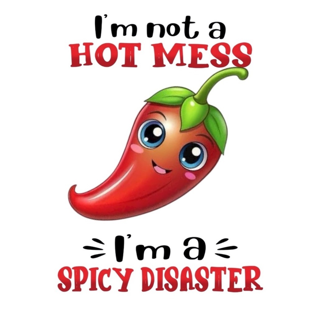 Cute Chili Pepper “I’m Not A Hot Mess, I’m A Spicy Disaster” Kitchen Towels